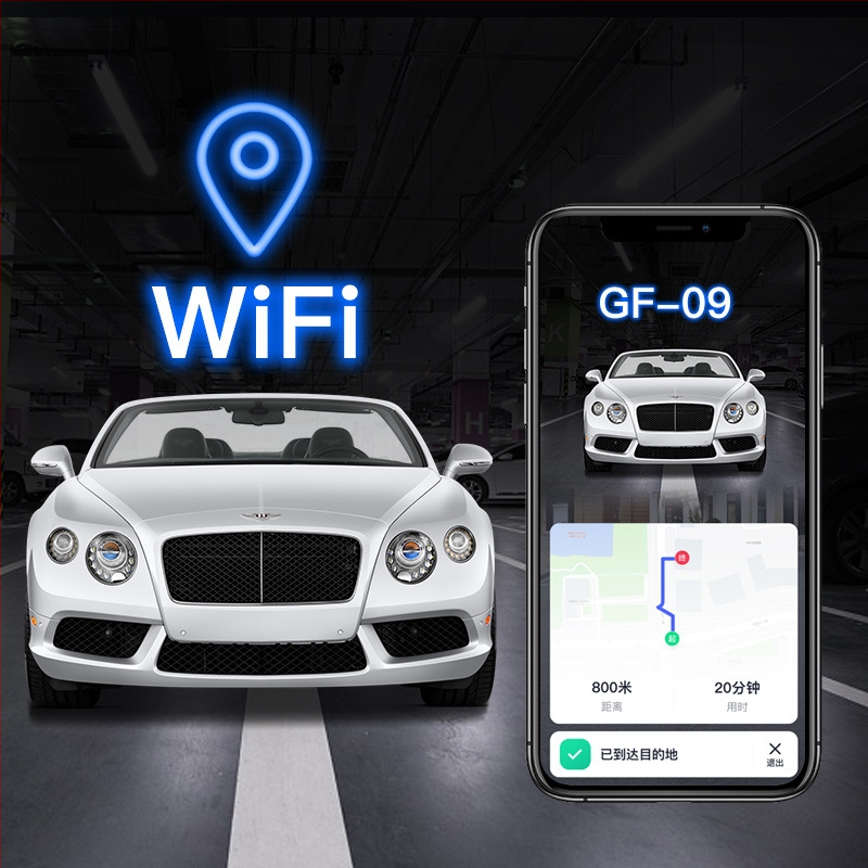 GF09 GPS sledovač s WiFi, SOS a geofence alarmami, presnosť polohovania 10 metrov, polymerová batéria 96 hodín