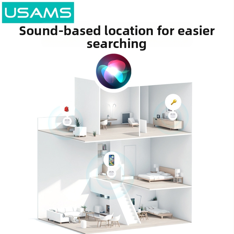 Mini zariadenie proti strate, kompatibilné s iOS, dosah 12–15 m, batéria 230 mAh, hmotnosť 25 g, súčasťou úložná taška, PU koža + ABS