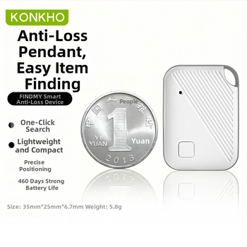 AirTag-ühilduv anti-kaotuse ripatsitracker Bluetooth vahemik ~50 m CR2025 3V aku ABS-korpus alarm