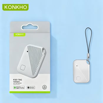 AirTag-ühilduv anti-kaotuse ripatsitracker Bluetooth vahemik ~50 m CR2025 3V aku ABS-korpus alarm