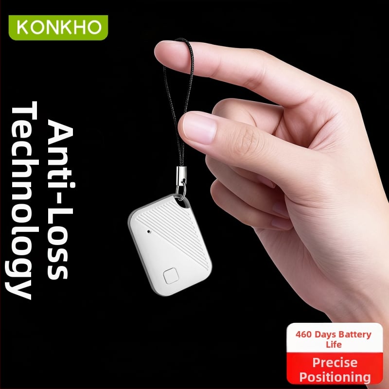 AirTag-ühilduv anti-kaotuse ripatsitracker Bluetooth vahemik ~50 m CR2025 3V aku ABS-korpus alarm