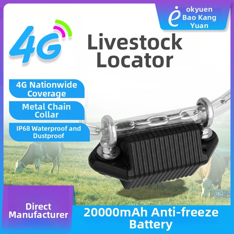 GPS lokátor pre dobytok a ovce – 4G, Beidou + GPS, IP68 vodotesný, alarm oplotenia, dlhá výdrž batérie