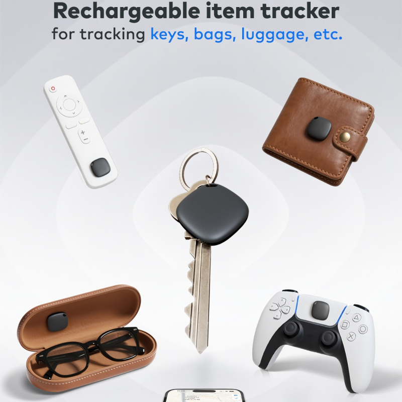 MFi tanúsítványú anti-lopó eszköz szemüveg tokhoz és ékszerdobozhoz Find My helymeghatározással | 6 g, 27×27×7,5 mm, iOS-kompatibilis