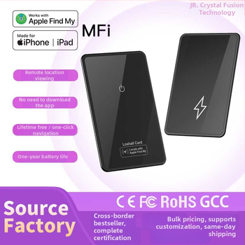 Kártya-formátumú globális nyomkövető Find My / Airtag számára, intelligens pénztárca lopás elleni védelemmel, modell F005, 170 mAh-s akkumulátor, 15,4 g tömeg