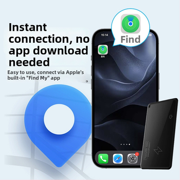 Kártya-formátumú globális nyomkövető Find My / Airtag számára, intelligens pénztárca lopás elleni védelemmel, modell F005, 170 mAh-s akkumulátor, 15,4 g tömeg