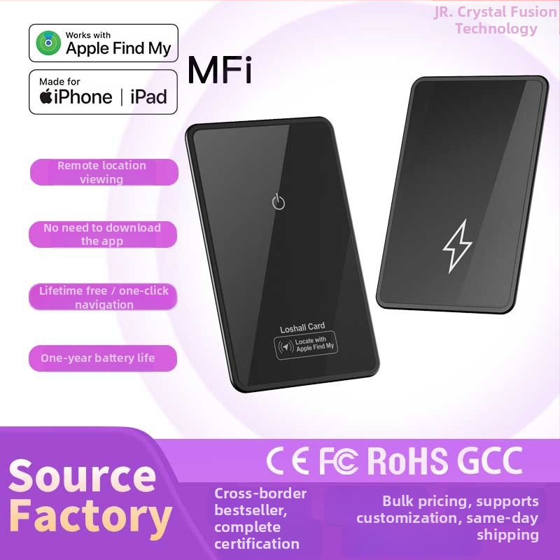 Kártya-formátumú globális nyomkövető Find My / Airtag számára, intelligens pénztárca lopás elleni védelemmel, modell F005, 170 mAh-s akkumulátor, 15,4 g tömeg