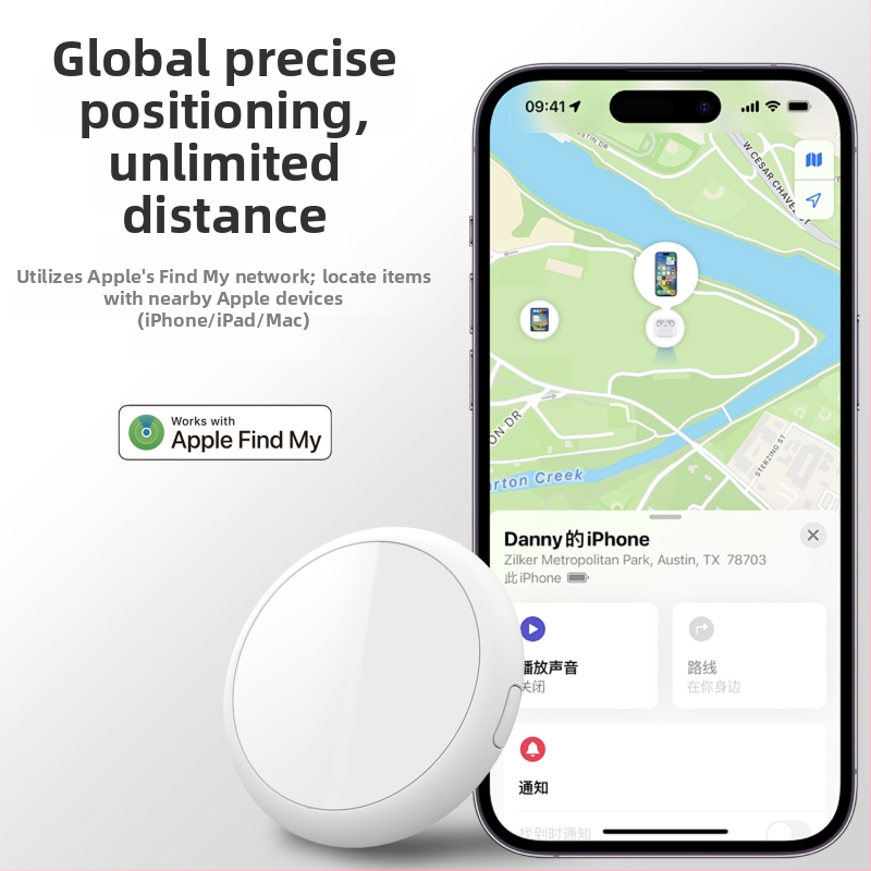 FindMy Anti-Lost Nyomkövető Zj-015 – iOS 14.5+ kompatibilis, ABS tokozás, globális nyomkövetés, beltéri helymeghatározás 10 m-ig