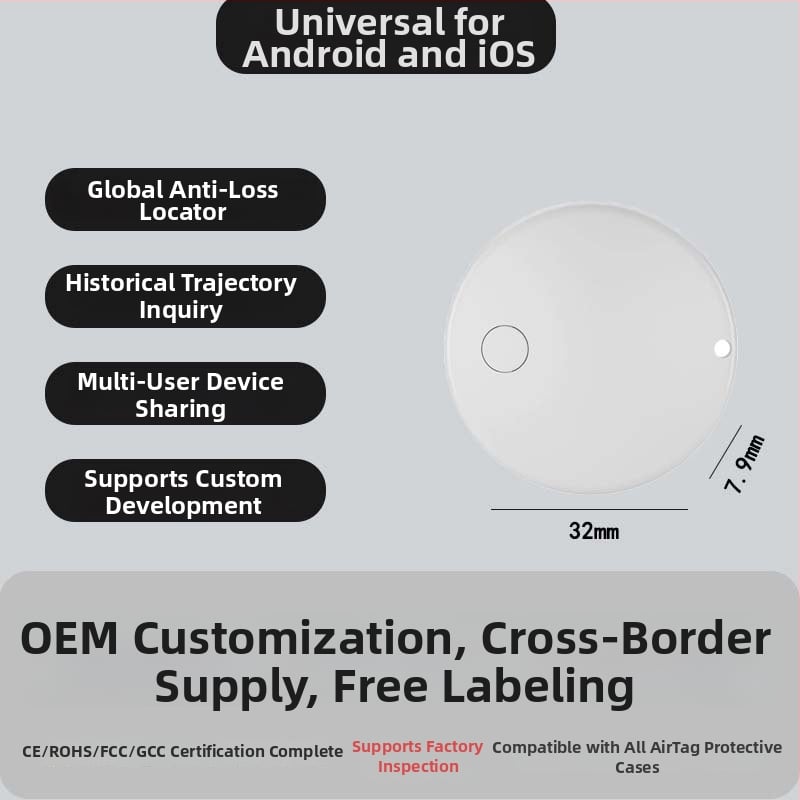 D02_ Okos anti-lopás nyomkövető, Android/iOS/HarmonyOS-kompatibilis, Bluetooth 5.3, 240mAh akkumulátor, 20 m hatótávolság