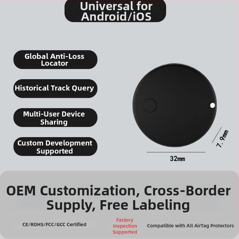 D02_ Okos anti-lopás nyomkövető, Android/iOS/HarmonyOS-kompatibilis, Bluetooth 5.3, 240mAh akkumulátor, 20 m hatótávolság