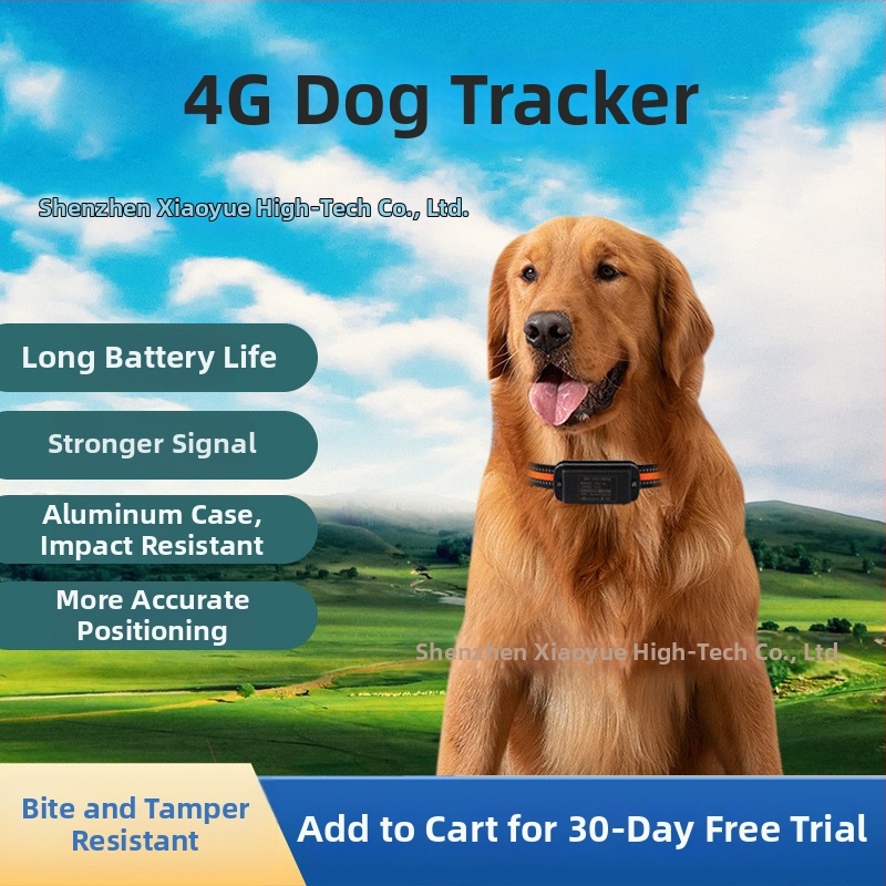 GPS тракер за домашни любимци с 4G алуминиево тяло, IP68, Beidou+GPS+WIFI+LBS антени, точност 5–50 м, аларма мобилен сигнал и зона, модел B21