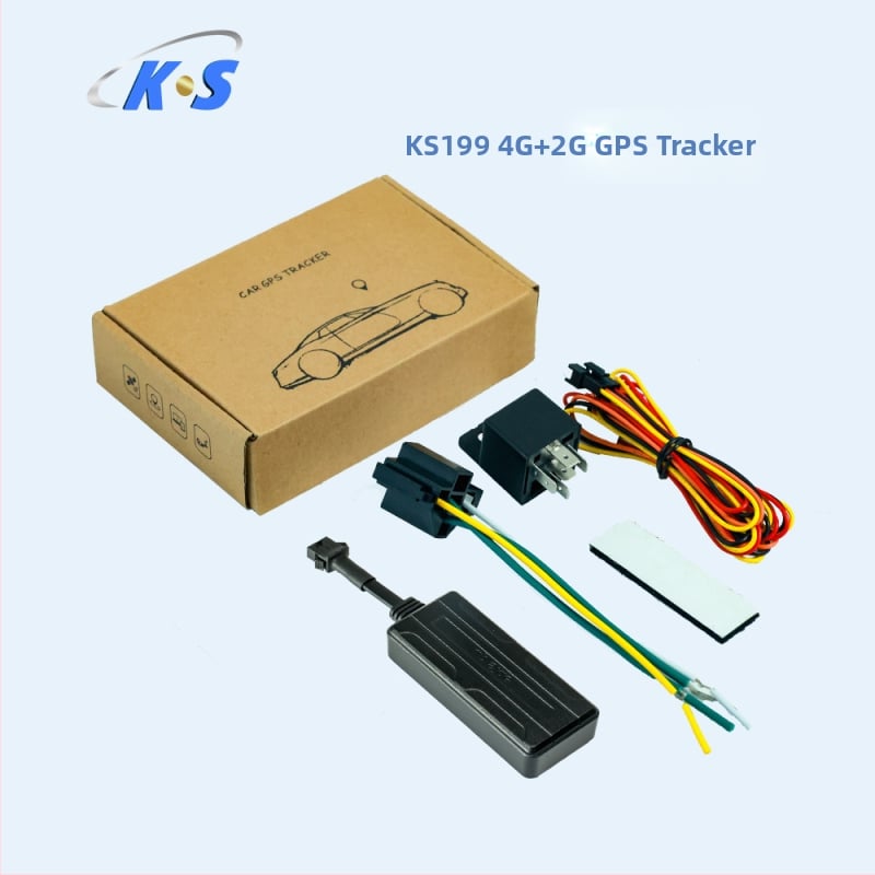 Ks199 4G GPS uztvērējs ar reāllaika izsekošanu, precizitāte 5 m, vairāki brīdinājumi ( vibrācijas signāls, elektroapgādes zudums, mobilais brīdinājums, žoga brīdinājums, ātruma pārsniegums ), 30 minūšu darbības laiks