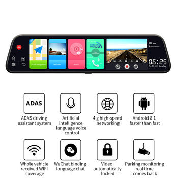 12-inčni 4G retrovizor s dash camom 1080p, navigacijom Google Maps i daljinskim reproduciranjem
