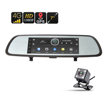 oglindă retrovizoare inteligentă cu înregistrare față-spate, navigație, 4G, USB, 12V