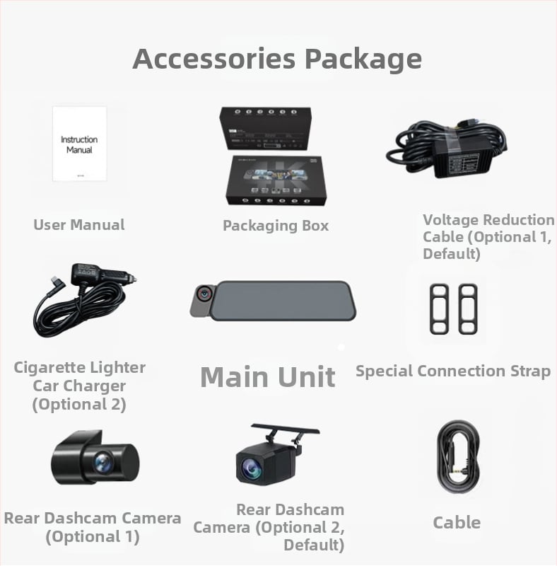 4K kamera u automobilu s GPS navigacijom, 9,66-inčni zaslon, trokanalno snimanje, ADAS