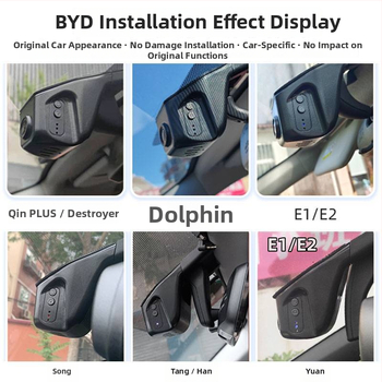 Видеорегистратор с навигация за BYD Seagull/Qin Plus - 2160p, 170° ъгъл на видимост, F1.8, монтаж на предното стъкло, WiFi