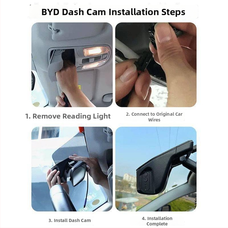 Видеорегистратор с навигация за BYD Seagull/Qin Plus - 2160p, 170° ъгъл на видимост, F1.8, монтаж на предното стъкло, WiFi