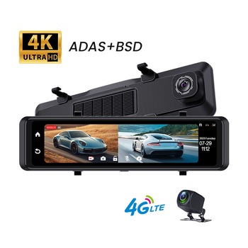 Pametni retrovizor s dvostrukom kamerom sprijeda 4K, cikličko snimanje, nadzor parkiranja i Wi‑Fi