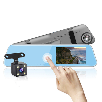 Видеорегистратор за автомобил с преден и заден двойен канал, 1080p HD нощно виждане, 140° широк ъгъл, циклично записване и паркинг монитор