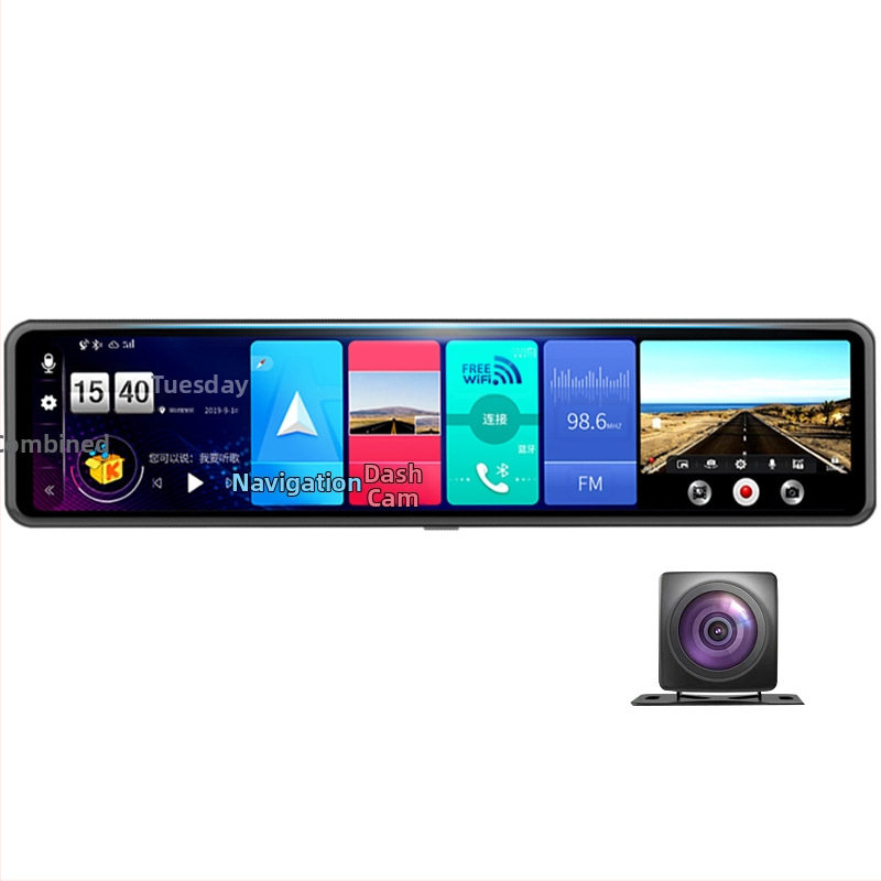 Q80 Nutikas auto tagasvaatepeegel dash cam kahekordse objektiiviga, 4G Android navigeerimine, 1080P, nelja südamikuga, 2GB RAM + 32GB salvestusruum