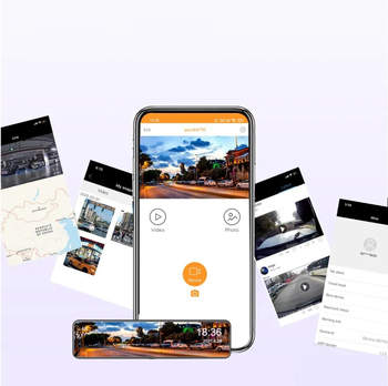 Видеорегистратор за обратно виждане в огледало със Sony двойни лещи, 4K+2K видео, Wi-Fi, циклично записване, 170° ъгъл на кадър