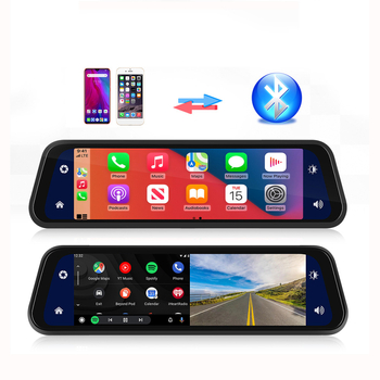 CarPlay dvostruka kamera za automobil s 2160P prednja/stražnja snimka, 170° široki kut, WiFi i Bluetooth, retrovizor