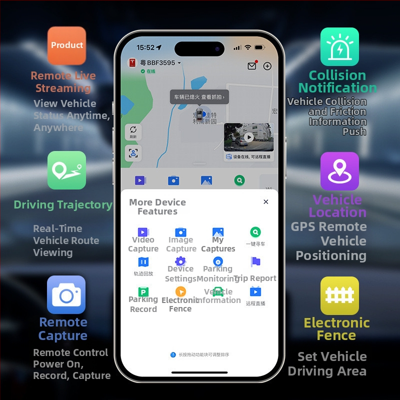 4G diaľkové monitorovanie so záznamom do cloudu, predná a zadná dvojkamera, GPS lokalizácia, 2160P rozlíšenie