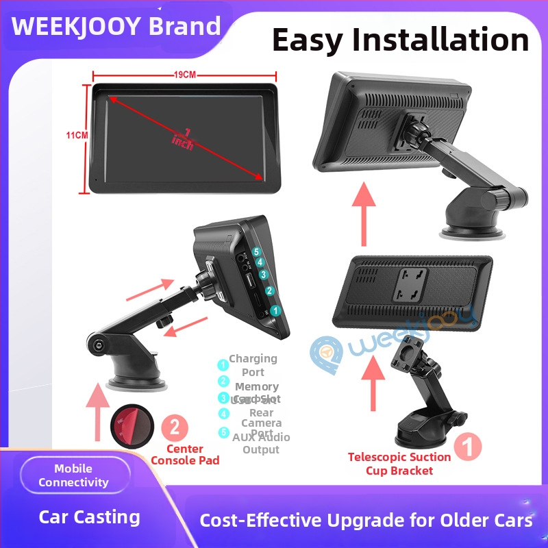 Sõidukile paigaldatav nutikas ekraan traadita projektsiooniga, mudel X70, Linux OS, neljatuumaline protsessor, toetab Apple CarPlay ja Huawei HiCar ning Amap/Baidu/Tencent kaardid