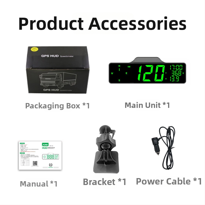 GPS HUD automašīnas displejs ar kompasu, ātruma mērītāju un odometru, modelis C3060, materiāls ABS+PC, barošanas avots DC, GPS signāls