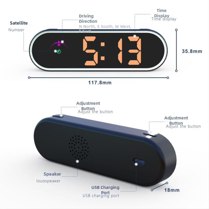 Automobiļa HUD (Head-Up Display) ar Beidou navigāciju, balsu brīdinājumiem, universāla saderība, 2025. gada modelis