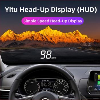 Yi Tu A100 OBD HUD displejs automašīnai ar LED ekrānu, 1296 izšķirtspēja, barošana no OBD