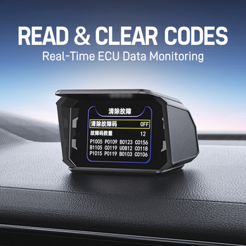 Automašīnas HUD displejs A401, HD izšķirtspēja, OBD2 ievade, barošana caur OBD interfeisu, ABS un PC konstrukcija