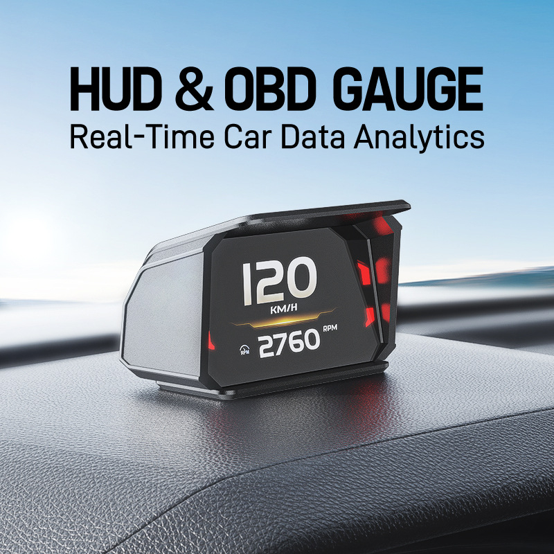 Automašīnas HUD displejs A401, HD izšķirtspēja, OBD2 ievade, barošana caur OBD interfeisu, ABS un PC konstrukcija