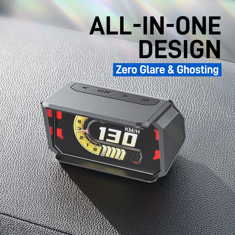 Automašīnas HUD displejs A401, HD izšķirtspēja, OBD2 ievade, barošana caur OBD interfeisu, ABS un PC konstrukcija