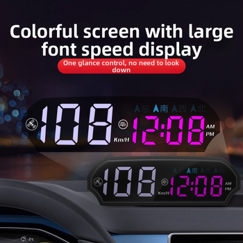 Saules enerģijas HUD displejs automašīnai ar radara ātruma mērītāju, bezvadu GPS, vienkāršs dizains — Zīmols AOEDI, Izcelsme Shenzhen, USB barošana, Svars 0,2 kg