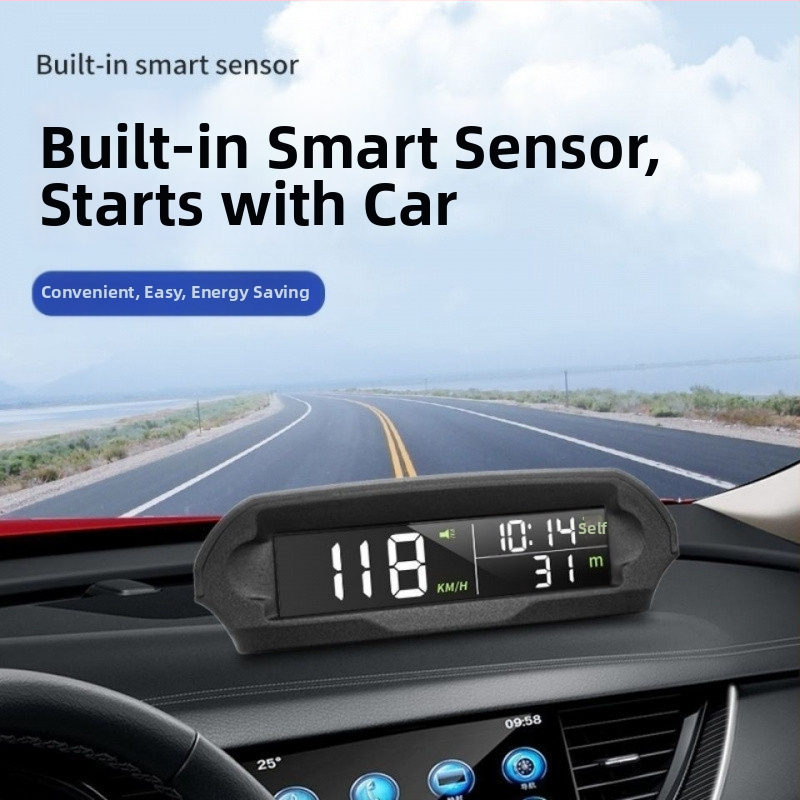 Auto HUD Head-Up displejs, saules enerģijas padeve, bezvadu GPS (ātrums, augstums, laiks)