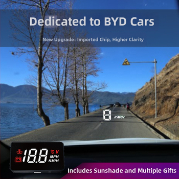 A100 automašīnas HUD displejs ar OBD projekciju, barošana ar bateriju kastīti, manuāla vadība