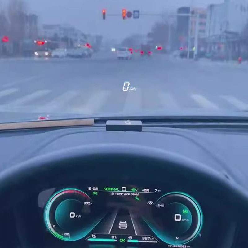 A100 automašīnas HUD displejs ar OBD projekciju, barošana ar bateriju kastīti, manuāla vadība