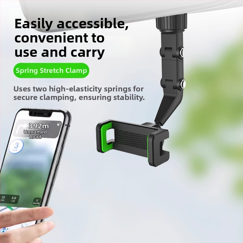 Универсален държач за телефон за автомобил, монтиран на задното огледало, въртящ се за навигация и HUD клип