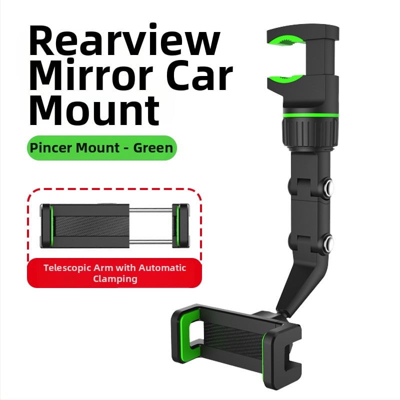 Универсален държач за телефон за автомобил, монтиран на задното огледало, въртящ се за навигация и HUD клип