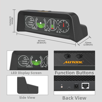 GPS HUD autófej fölötti kijelző dőlésszögmérővel – X90 GPS HUD, univerzális kompatibilitás, digitális projektor, működési hőmérséklet 0–40°C