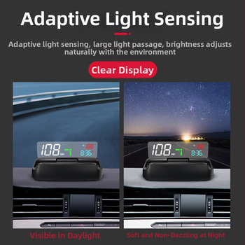 Automobiālais HUD MX-GPS, USB barošana, manuālā vadība, 58 g