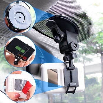 Auto držač s odvojivim OBU držačem, vakuumskom čašicom i ljepilom – plastika, opća namjena