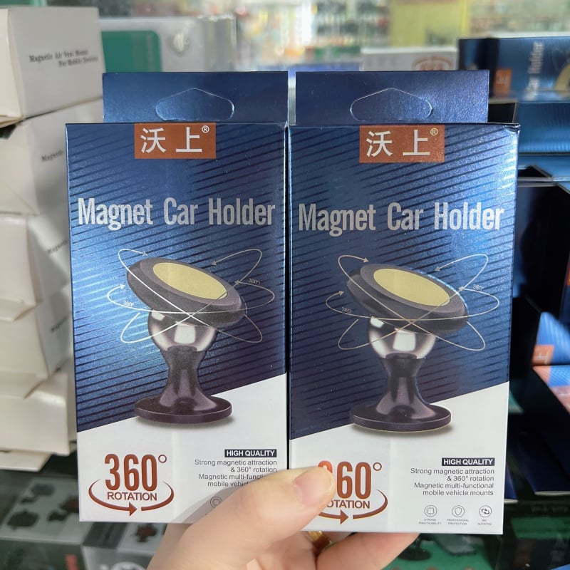 Woshon 360 Magnet — Auto držač za telefon s 360° rotacijom i magnetskim učvršćenjem, ljepljivi držač, ABC+PC materijal
