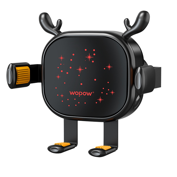 Wopow suport auto cu încărcare wireless 15W, rotire orizontală, ABS + gel de silicon + aliaj de aluminiu, cod WP06009-000