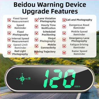 Automobiļu radara brīdinājums ar Beidou HUD, balsīga ātruma paziņojums un brīdinājumi — Produkta kods: 41741z64h75252; Pielāgošana pieejama; Funkcija: dažādas brīdinājuma sadaļas