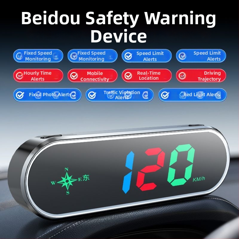 Automobiļu radara brīdinājums ar Beidou HUD, balsīga ātruma paziņojums un brīdinājumi — Produkta kods: 41741z64h75252; Pielāgošana pieejama; Funkcija: dažādas brīdinājuma sadaļas