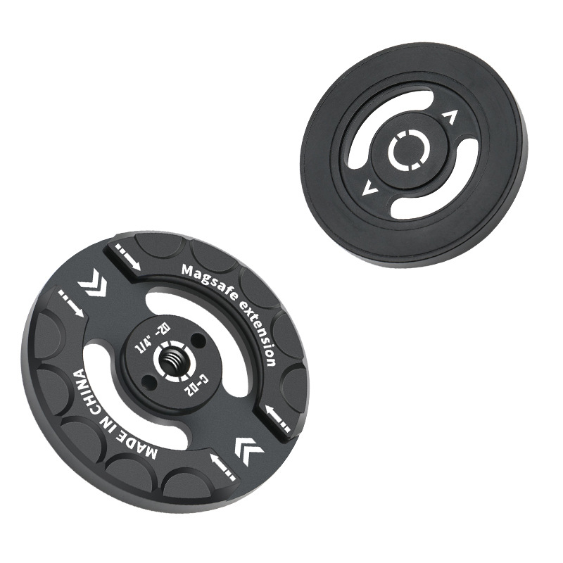 Suport auto pentru telefon – Bază magnetică MagSafe, interfață universală cu gaura de șurub 1/4, aliaj de aluminiu, două monturi cold shoe