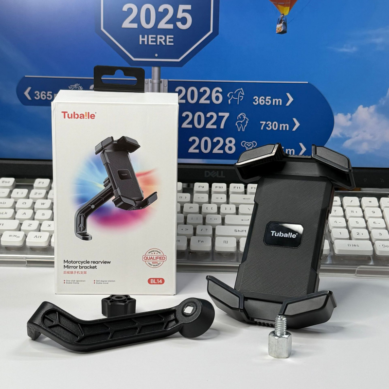 Tubaile BL14 Suport pentru telefon pentru bicicletă/motocicletă, cu cleme din patru gheare – ABS+metal