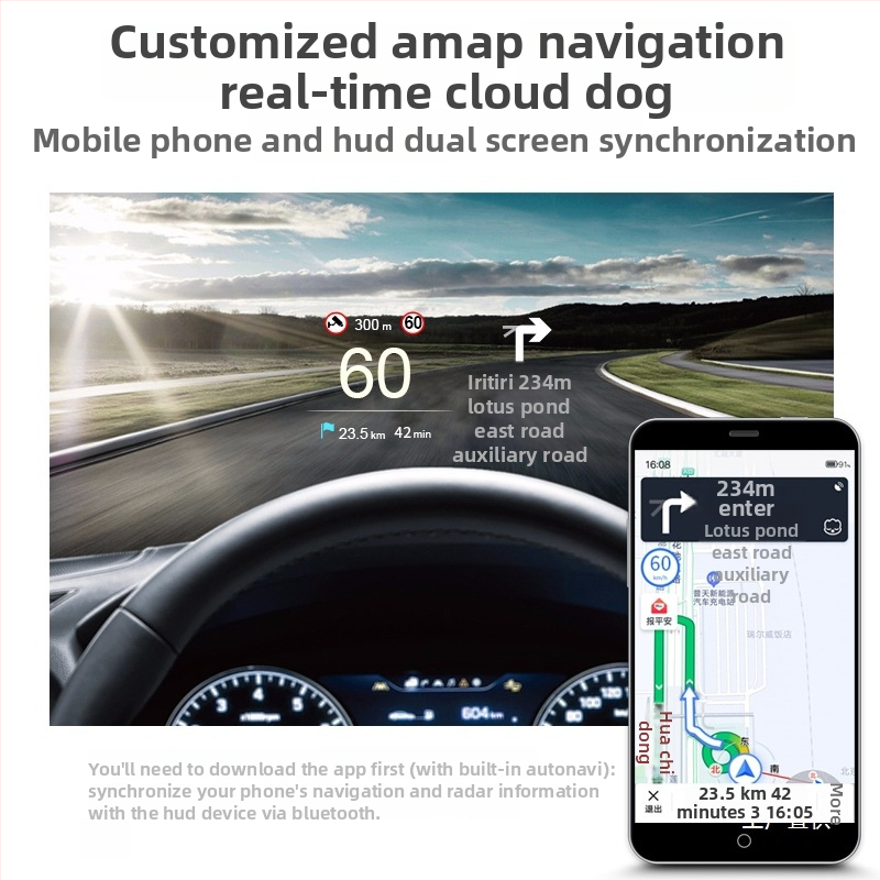 Автомобилен HUD дисплей (Head-Up) с OBD диагностика на грешки, модел C2, процесор Intel Celeron.