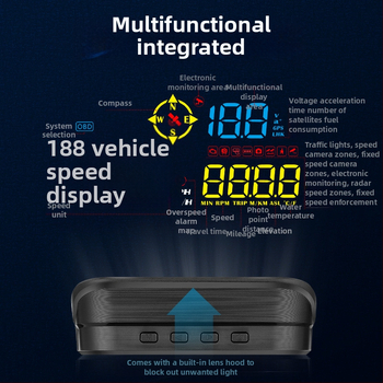 Automobiļu HUD M21 — Universāls, OBD ievade, OBD barošana, HD izšķirtspēja